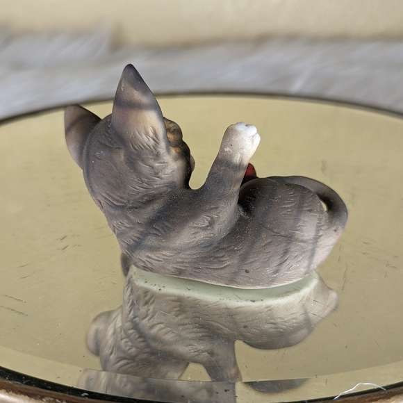 Cat Kitten Vintage Bisque Japan Miniature Figurine Hand Painted - Picture 4 of 8